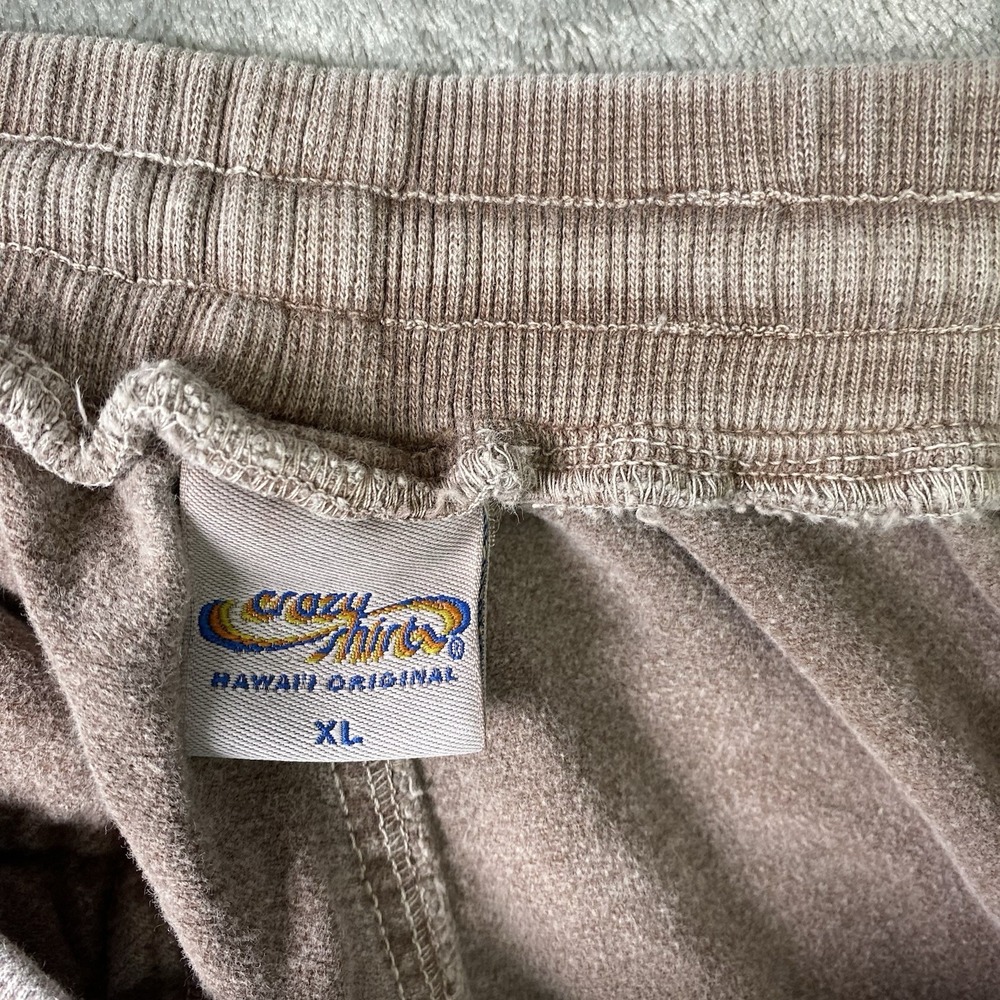 Crazy Shirts Hawaii Pants Mens Size XL Brown Chocolate Dyed Joggers Drawstring - Picture 11 of 16